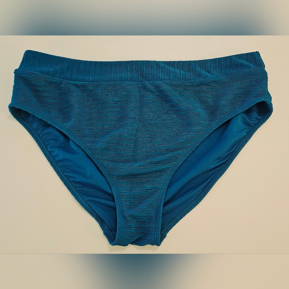 Time And True Bikini Bottom - Teal Blue Texture - Size XL XLarge 16-18